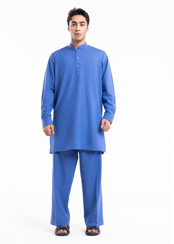 R-Blue-Blended-Kurta Trouser - (MP2PBBW25BM11D15)