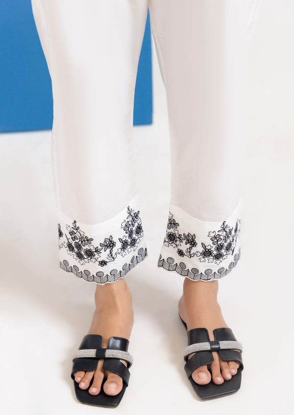 Dyed Cambric Embroidered Trouser (WPS25PA1008)