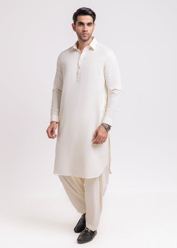 Cream-Blended-Shalwar Suit - (MPS25SSS2041)
