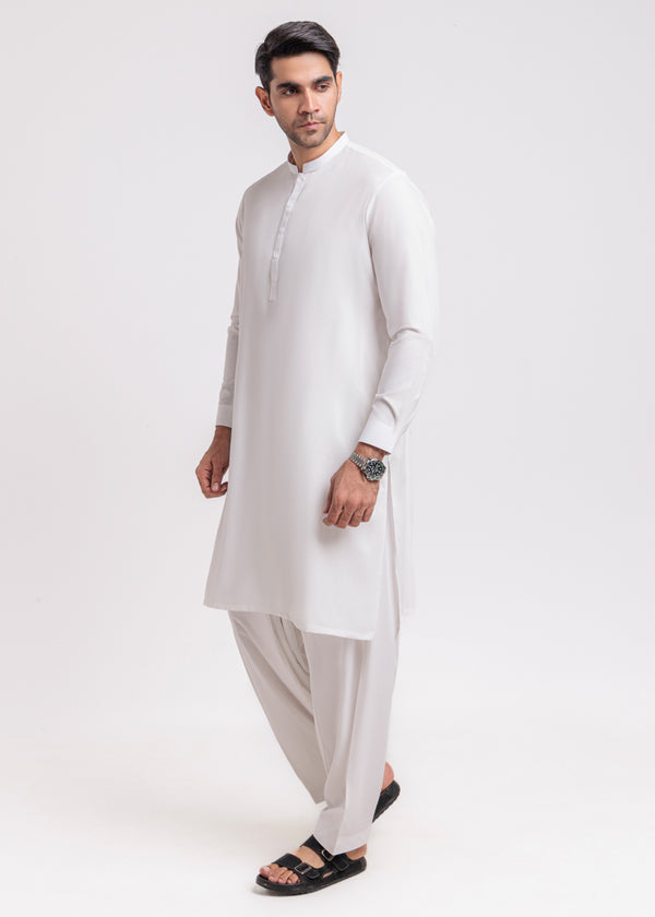 O-White-Blended-Shalwar Suit - (MPS25SSE2051)