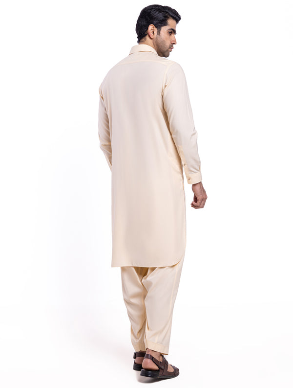 Cream-Blended-Shalwar Suit - (MPS25SSS2075)