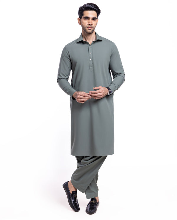 D-Green-Blended-Shalwar Suit - (MP2PSBW25BM9O1)