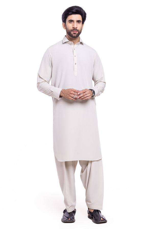 Beige-Blended-Shalwar Suit - (MPS25SSS2090)