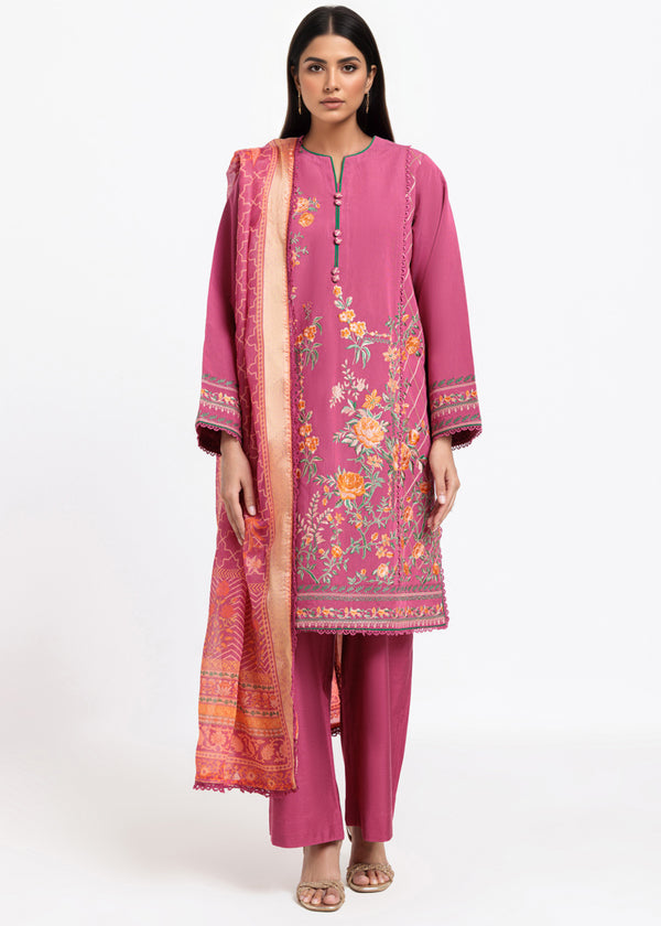 Claret-Cotton Silk-3 Piece (WPS25SE3016)