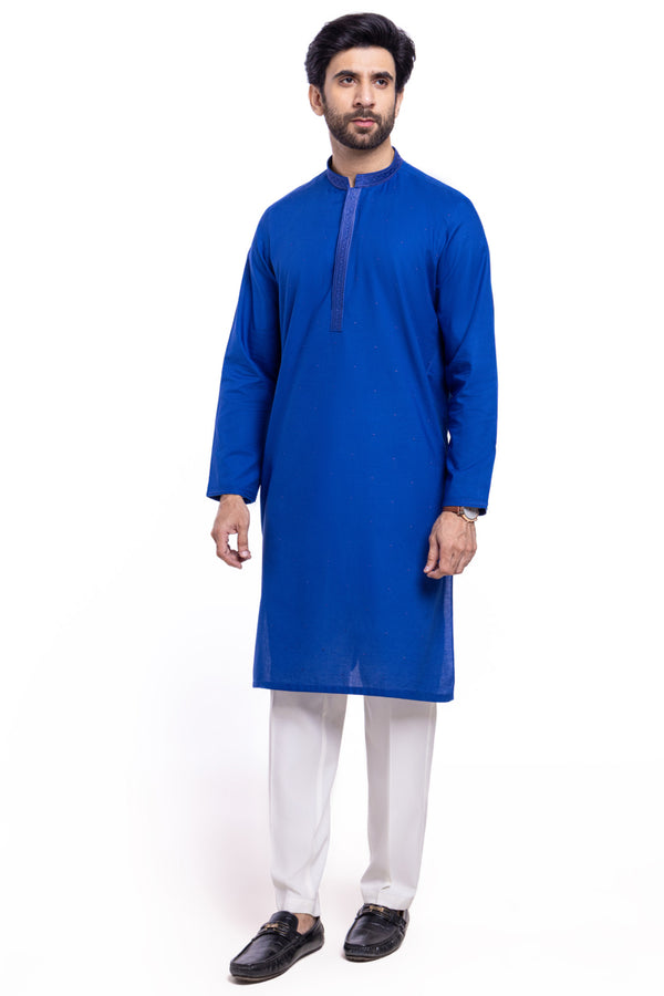Blue-Cotton-Kurta - (MPS25KUE1101)