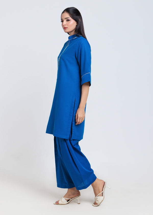 Blue-Khaddar-2 Piece (AWT212P84P)