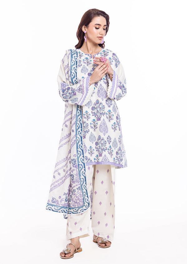 Cream-Poly Lawn-3 Piece (WU3PPBS25SO6J33P)