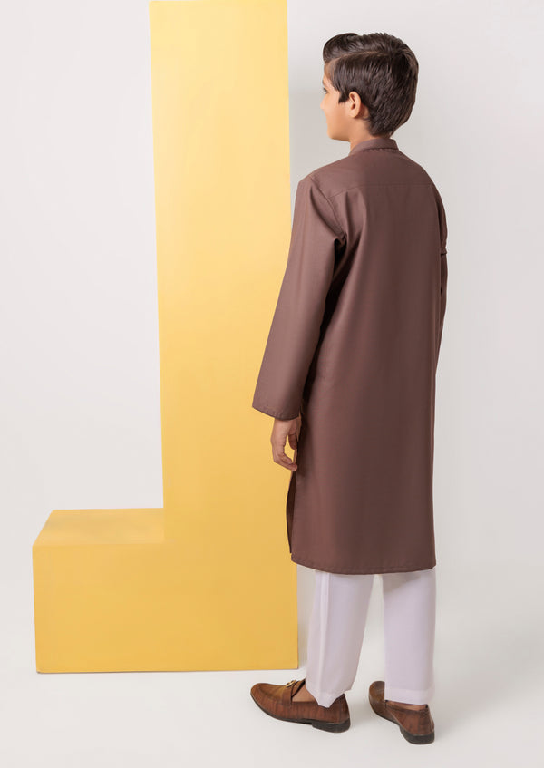 D-Brown-Blended-Kurta - (B25KU1019)