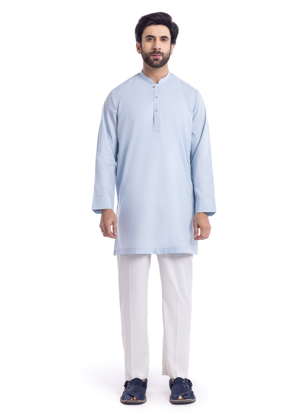 L-Blue-Blended-Kurta - (MP1PBW25BM1J1)
