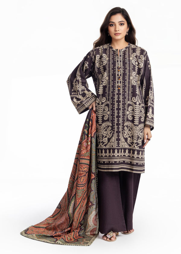 Black-Khaddar-3 Piece (WP3PPBW25B9O3)