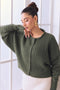 L-GREEN-ROUND NECK CROP BOXY FULL SLEEVES CARDIGAN SWEATER (24X-004-66)