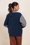 NAVY-V-NECK FULL SLEEVES CARDIGAN SWEATER (24X-005-66)