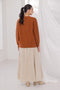 RUST-ROUND NECK RAGLAN SLEEVES CARDIGAN SWEATER (24X-007-66)