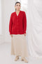 RED-V-NECK FULL SLEEVES CARDIGAN SWEATER (24X-010-66)