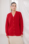 RED-V-NECK FULL SLEEVES CARDIGAN SWEATER (24X-010-66)