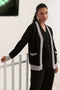 BLACK-V-NECK FULL SLEEVES CARDIGAN W-POCKET SWEATER (24X-013-66)