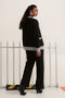 BLACK-V-NECK FULL SLEEVES CARDIGAN W-POCKET SWEATER (24X-013-66)