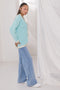 L-TURQUOISE-V-NECK FULL SLEEVES CARDIGAN SWEATER (24X-016-66)