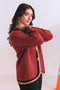 RED-V-NECK FULL SLEEVES CARDIGAN SWEATER (24X-016-66)