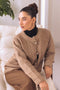 KHAKI-ROUND NECK FULL SLEEVES CARDIGAN SWEATER (24X-017-66)