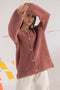 BRICK ROUND NECK FULL SLEEVES CARDIGAN SWEATER (24X-022-66)