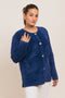 NAVY ROUND NECK FULL SLEEVES CARDIGAN SWEATER (24X-022-66)