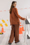 RUST ROUND NECK FULL SLEEVES CARDIGAN SWEATER (24X-022-66)