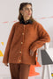 RUST ROUND NECK FULL SLEEVES CARDIGAN SWEATER (24X-022-66)