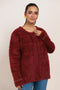 MAROON ROUND NECK FULL SLEEVES CARDIGAN SWEATER (24X-024-66)