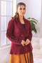 MAROON COAT COLLAR FULL SLEEVES CARDIGAN SWEATER (24X-025-66)