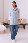 BLUE HIGH NECK SANDO CARDIGAN SWEATER (24X-026-66)