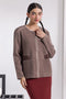 BROWN-ROUND ZIPPER FULL SLEEVES SWEATER (24X-028-66)