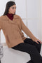 CAMEL-NOTCHED COLLAR FULL SLEEVES CARDIGAN SWEATER (24X-029-66)