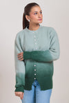 D-GREEN-ROUND NECK FULL SLEEVES CARDIGAN SWEATER (24X-030-66)