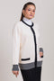 WHITE-ROUND NECK FULL SLEEVES CARDIGAN SWEATER (24X-031-66)