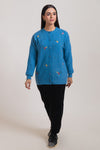 BLUE-ROUND NECK FULL SLEEVES CARDIGAN SWEATER (24X-032-66)