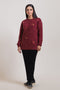 MAROON-ROUND NECK FULL SLEEVES CARDIGAN SWEATER (24X-032-66)