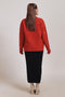 RED-WOOD-ROUND NECK FULL SLEEVES CARDIGAN SWEATER (24X-033-66)