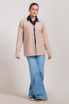 BEIGE-V-NECK FULL SLEEVES CARDIGAN SWEATER (24X-034-66)