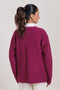 MAGENTA-V-NECK FULL SLEEVES CARDIGAN SWEATER (24X-034-66)