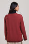 RUST-ROUND NECK FULL SLEEVES CARDIGAN SWEATER (24X-035-66)