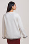 CREAM-ROUND NECK FULL SLEEVES CARDIGAN SWEATER (24X-035-66)