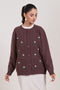 BROWN-ROUND NECK FULL SLEEVES CARDIGAN SWEATER (24X-036-66)