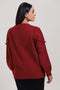 MAROON-ROUND NECK FULL SLEEVES CARDIGAN SWEATER (24X-037-66)