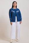 BLUE-ROUND NECK FULL SLEEVES CARDIGAN SWEATER (24X-039-66)