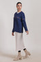 NAVY-ROUND NECK FULL SLEEVES CARDIGAN SWEATER (24X-041-66)