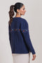 NAVY-ROUND NECK FULL SLEEVES CARDIGAN SWEATER (24X-041-66)