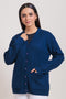 NAVY-V-NECK FULL SLEEVES CARDIGAN SWEATER (24X-043-66)