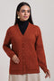 RED-WOOD-V-NECK FULL SLEEVES CARDIGAN SWEATER (24X-043-66)