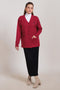 E-RED-V-NECK FULL SLEEVES CARDIGAN SWEATER (24X-044-66)